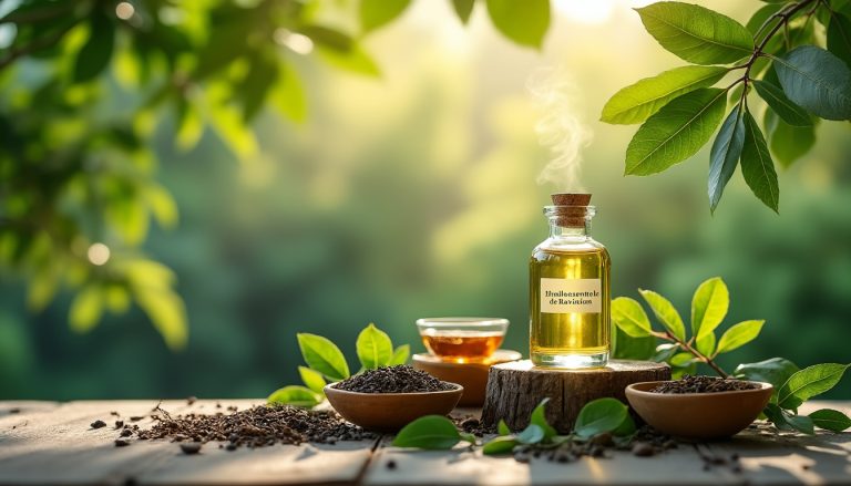 découvrez l'huile essentielle de ravintsara, ses propriétés revitalisantes et ses nombreux bienfaits pour la santé. apprenez comment l'intégrer facilement dans votre routine quotidienne pour un bien-être optimal.
